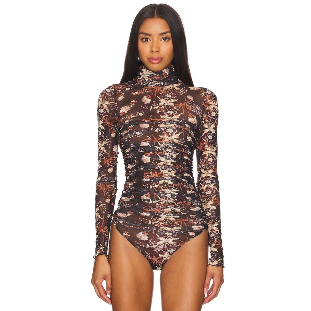 REVOLVE Free‎ Poeple Intimately Under it All Floral print bodysuit boho sheer sz